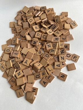 230 Vintage Scrabble Tiles Wooden